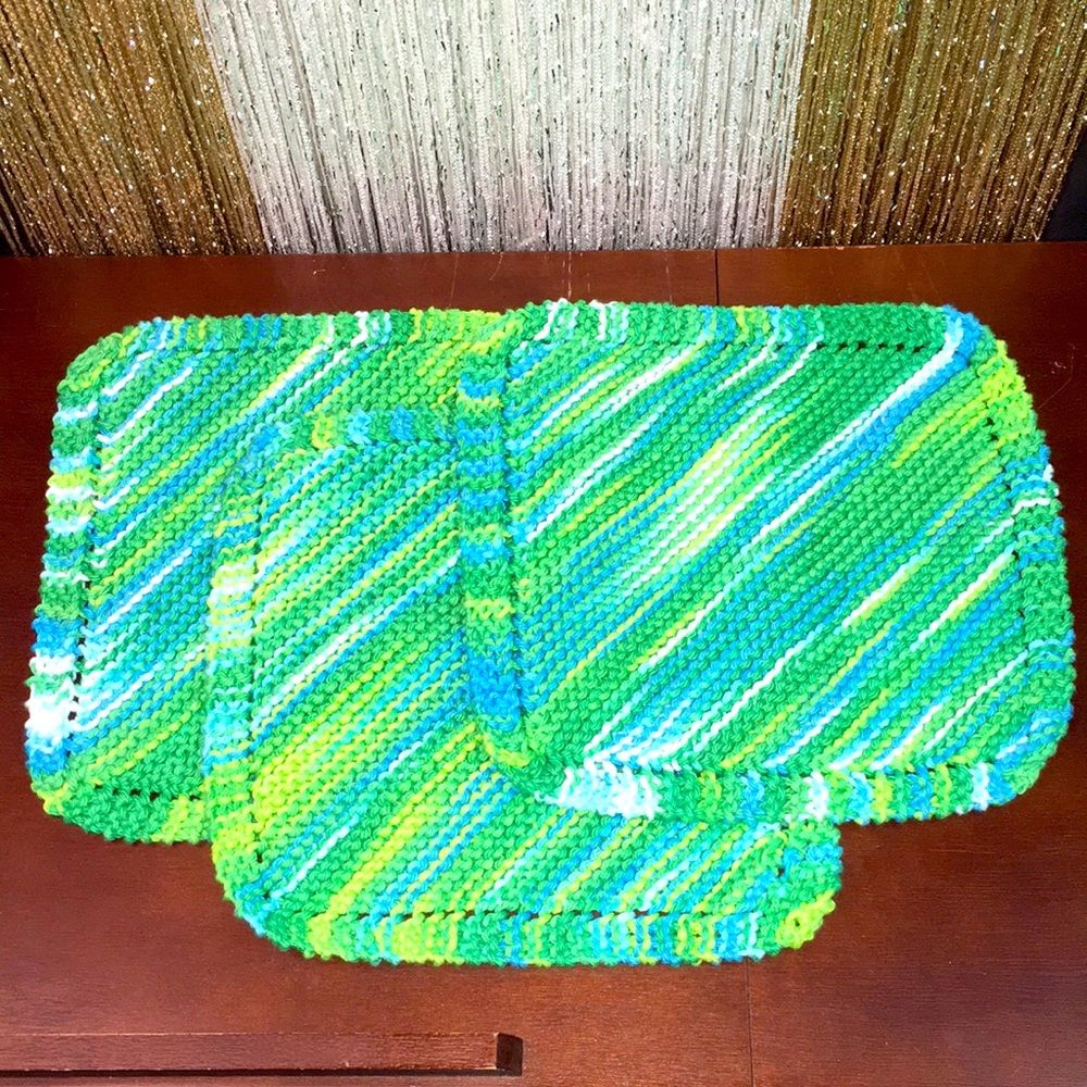 Handmade Organic Cotton Washcloth Trio